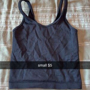 a new day Dark Blue Ribbed Tank Top